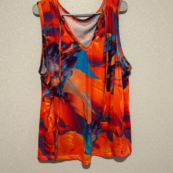 Tops - Women’s Plus Size Multicolor Tank Top, With Adjustable Neckline, Size 5XL
